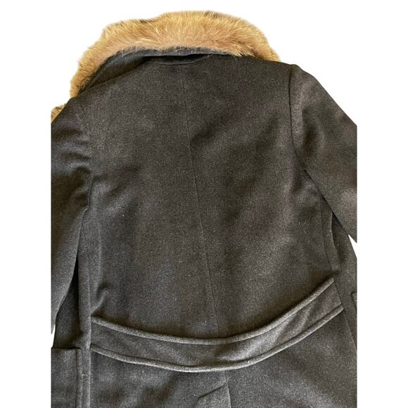 Vintage Fur Coat Paul Levy 100% Wool Gray Brow Large - Picture 11 of 13